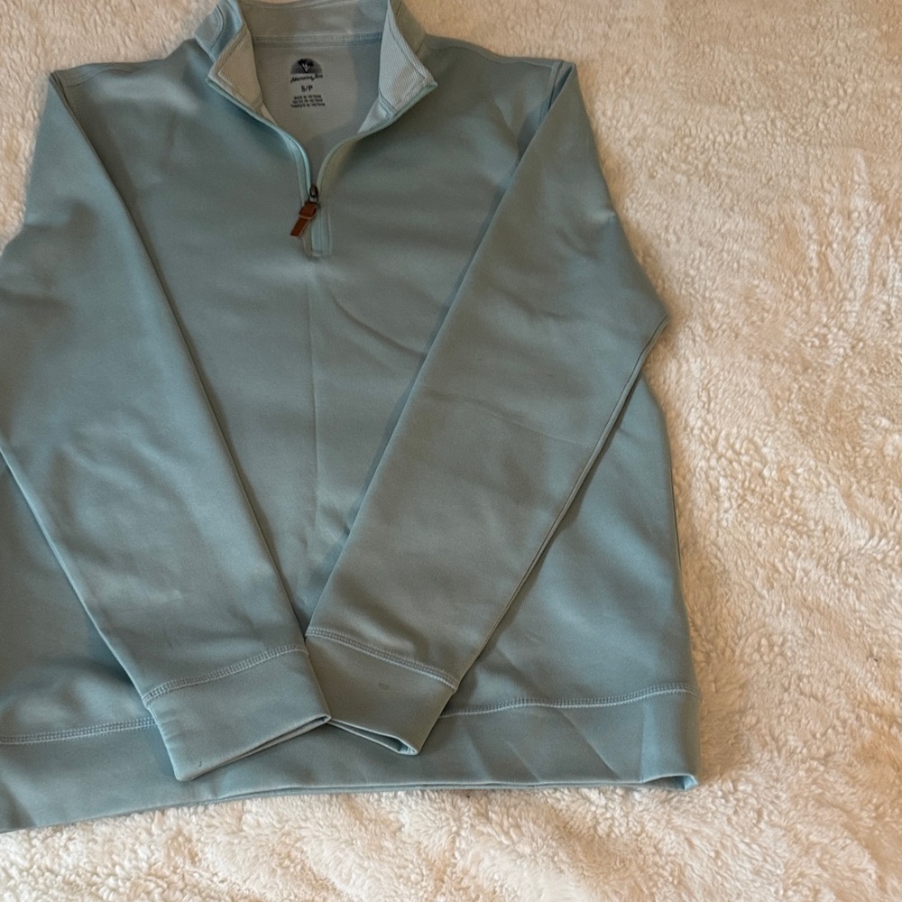 Men's Light Blue Quarter-Zip pullover, Havana Jim, SMALL